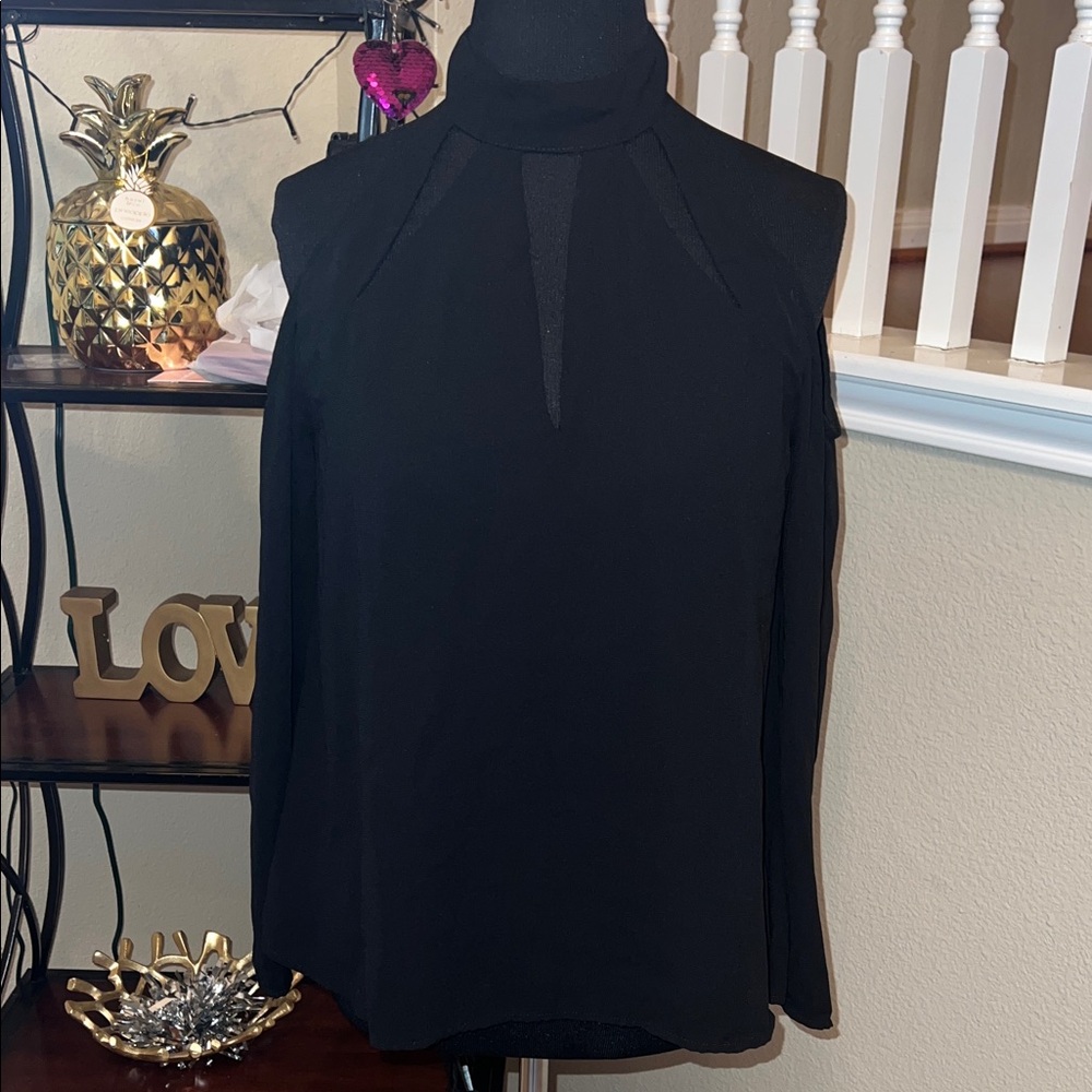 Chic Black Women's Cold Shoulder Blouse